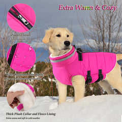 Dogcheer warm fleece lining pink coat interior offers cozy warmth.