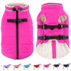 Dogcheer waterproof dog jacket pink back view demonstrates weather protection.