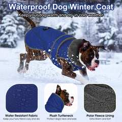 Dogcheer windproof dog jacket blue shields from chilly gusts