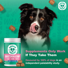 Doggie Dailies collagen sources mix highlighting skin and joint benefits.