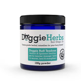 Doggie Herbs Ruff Tendon bottle shows targeted ligament support for active dogs.