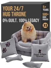 Doggy Affairs HandMade Chesterfield velvet throne front view shows regal luxury and comfort.