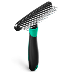 DOGI Deshedding Brush close-up with double-row pins for gentle grooming.
