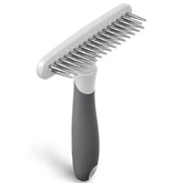 DOGI dog rake deshedding brush front view with dual rows of pins for gentle grooming