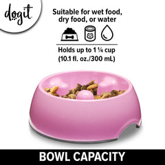 Dogit Go Slow Dish pink ridges closeup highlights pacing features.
