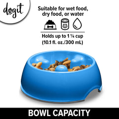 Dogit slow-feeder shown with dry food for paced meals
