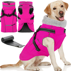 Doglay 2-in-1 coat front view showing built-in harness for easy walks.