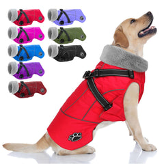 Doglay waterproof dog jacket with built-in harness for secure daily walks in rain