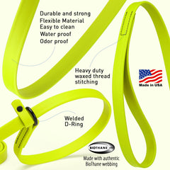 Dogline Slip Leash Compact Rollable Design — space-saving travel for kennels.