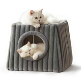 Dogpals Indoor Cat House large bed cave offers a cozy elevated retreat for indoor cats.