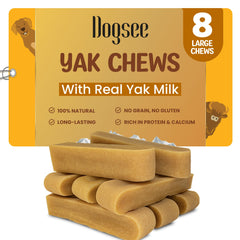 Dogsee Original Himalayan Yak Chews 2lb pack with eight bars for long-lasting chewing