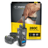 Dogtra 280C waterproof e-collar LCD screen enables precise control during training.