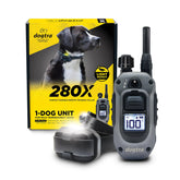 Dogtra 280X remote front view showcases precise control for recall training.