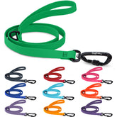 DogTraxs essential biothane leash clip closeup showing secure self-locking carabiner for peace of mind.