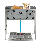 Dogvingpk foldable dog bathtub with elevated stand enables easy, back-friendly at-home bathing.
