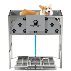 Dogvingpk foldable dog bathtub with elevated stand enables easy, back-friendly at-home bathing.