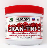 Dogzymes Cran Tri C bottle pour shows easy daily dosing for pets.
