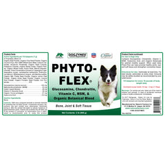 Dogzymes Phyto Flex capsules close-up demonstrates premium ingredients for connective tissue support