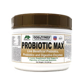 Dogzymes Probiotic Max bottle front highlighting gut health support.