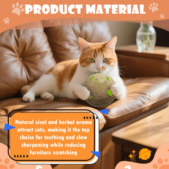 Dojomadf sisal cat ball toy playtime-session promotes active engagement for indoor fun