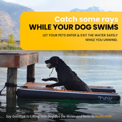 DOK Dog-DOK deck traction closeup highlights soft non-slip EVA surface for confident footing