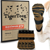 DOK TigerToes medias para perro: antideslizantes en suelos de madera para mayor seguridad.