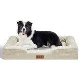 Dokdogs orthopedic large dog bed memory foam beige view for premium lounging and joint comfort