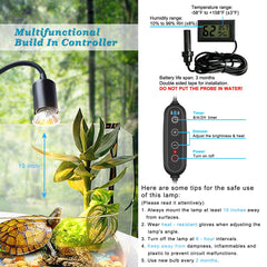 Domica lamp features 360-degree rotatable clip for customized basking spots.