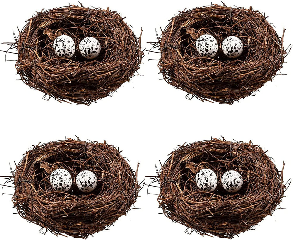 Domkier Birds Nest Easter rattan ornament closeup, perfect for spring home decor.