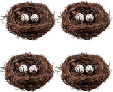 Domkier Birds Nest Easter rattan ornament closeup, perfect for spring home decor.