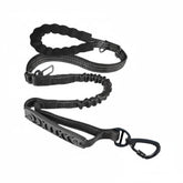 Domsimy bungee leash for large dogs in action reducing pull strain during strong walks.