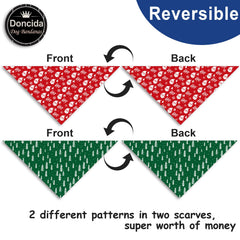 Doncida Christmas bandana featuring a Christmas tree on a dog for cozy winter walks.