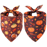 Doncida Thanksgiving bandana with pumpkin pattern adds festive charm for holiday photos and family gatherings.