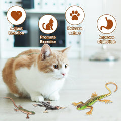 DONGKER cat lizard toy green - soothing solo play reduces boredom and anxiety.