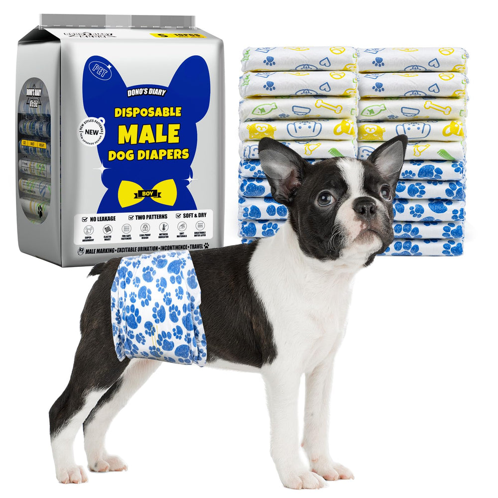 Dono dog diapers small wrap on dog offers secure fit for male dogs and helps prevent messes.