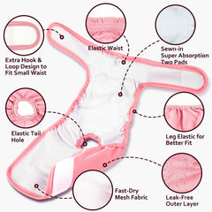 Dono washable dog diapers outer PUL close-up—waterproof protection and breathable mesh.