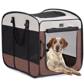 DONORO dog kennel 28x18x22 setup demonstrates portable, travel-ready design