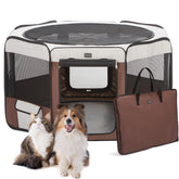 DONORO dog playpen-46x46x23 assembled for safe indoor playtime.