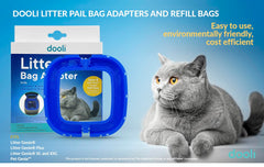 Dooli cat-litter-pail-bag-adapter reusable design promotes less waste