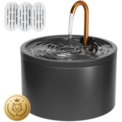 DOOOB ceramic cat water fountain front view shows stylish design and 2.1L capacity for reliable hydration.