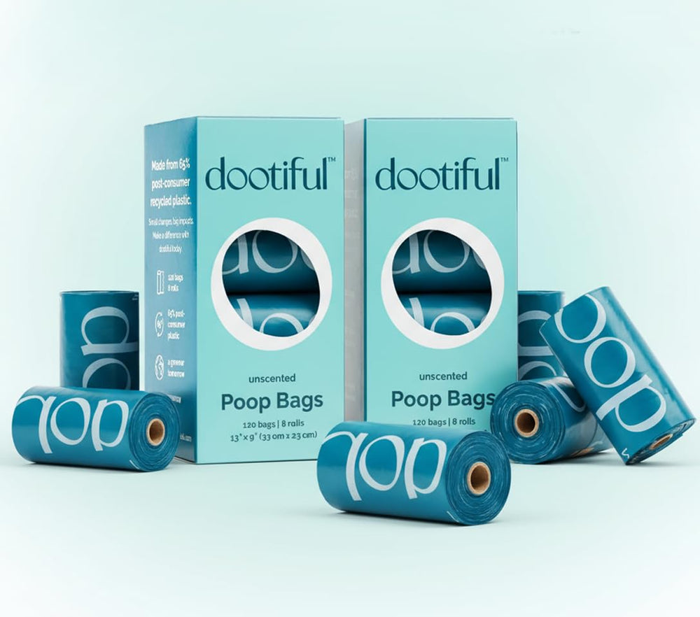 Dootiful poop bags 16-roll pack for quick on-the-go cleanup