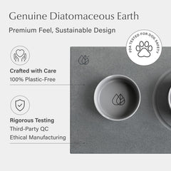 Dorai Home diatomaceous-earth mat dries spills and resists odors for easy upkeep.