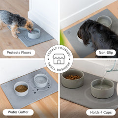 Dorai Home stone drying mat non-slip base prevents spills during feeding.