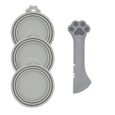 DORUI Pet Can Spoon gray demonstrates ergonomic angle for easy portioning