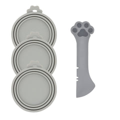 DORUI Pet Can Spoon gray demonstrates ergonomic angle for easy portioning