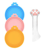 DORUI pet can spoon in action for mess-free can feeding.
