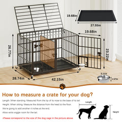 Dosker crate divider demonstrates two separate spaces for dogs or feeding areas.