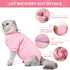 Dotoner cat surgery recovery suit breathable-fabric demonstrates soft stretch for all-day comfortable wear