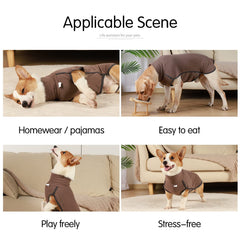 Dotoner indoor-outdoor dog-wear in brown showcases versatile use.