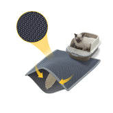 DOTPURFECT cat litter mat with honeycomb design traps litter effectively